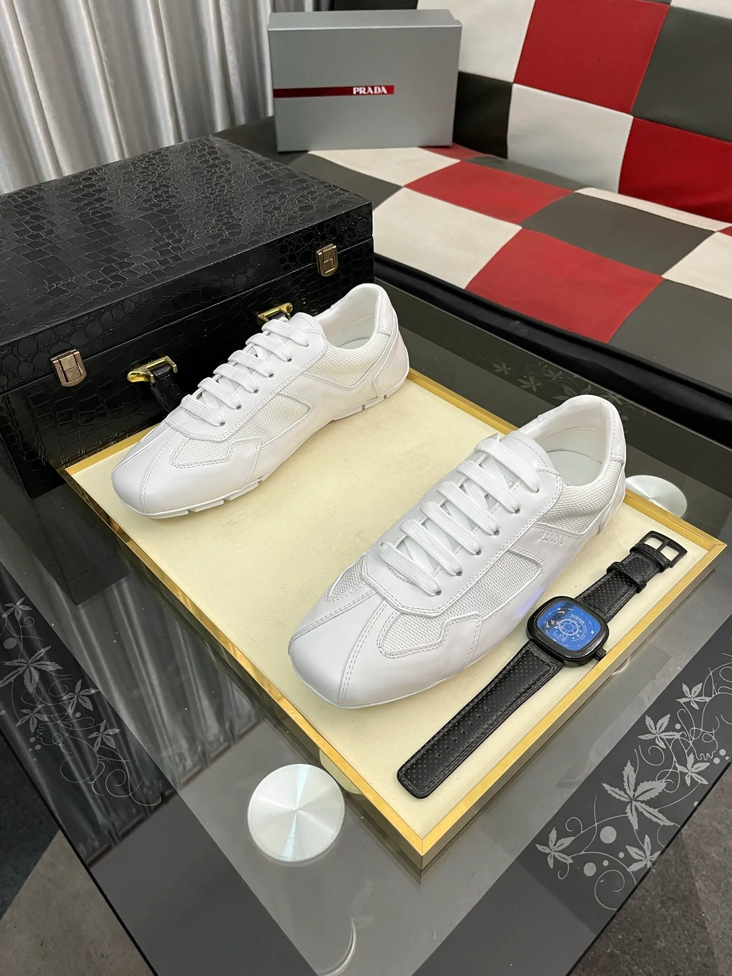 Men's men's shoes 💰458⌚️⌚️prada: new spring and summer casual shoes, sports sneakers, fabric: imported cowhide, lining: original lining, sole: original sole, size: 38-444️⃣colors available